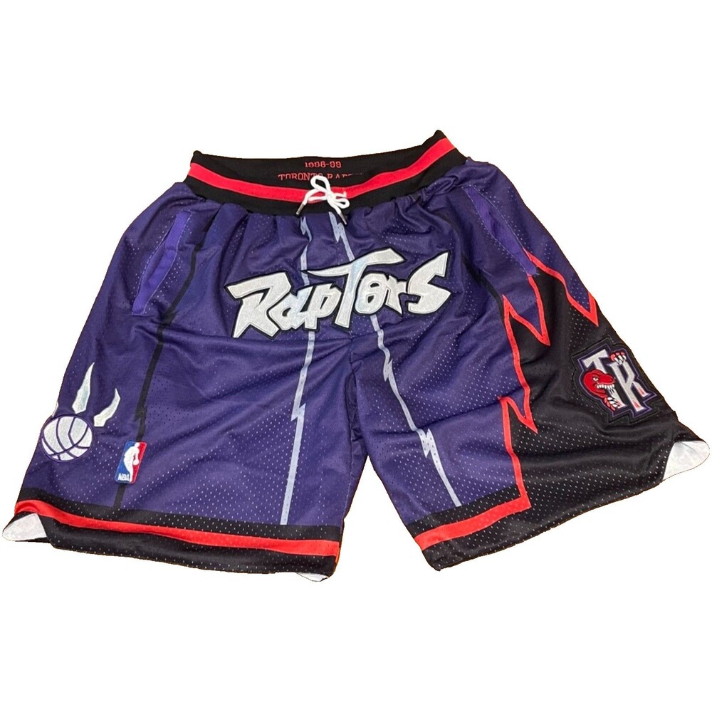 Just Don NBA Toronto Raptors 98/99 Mens Medium Stitched Patch Basketball Shorts